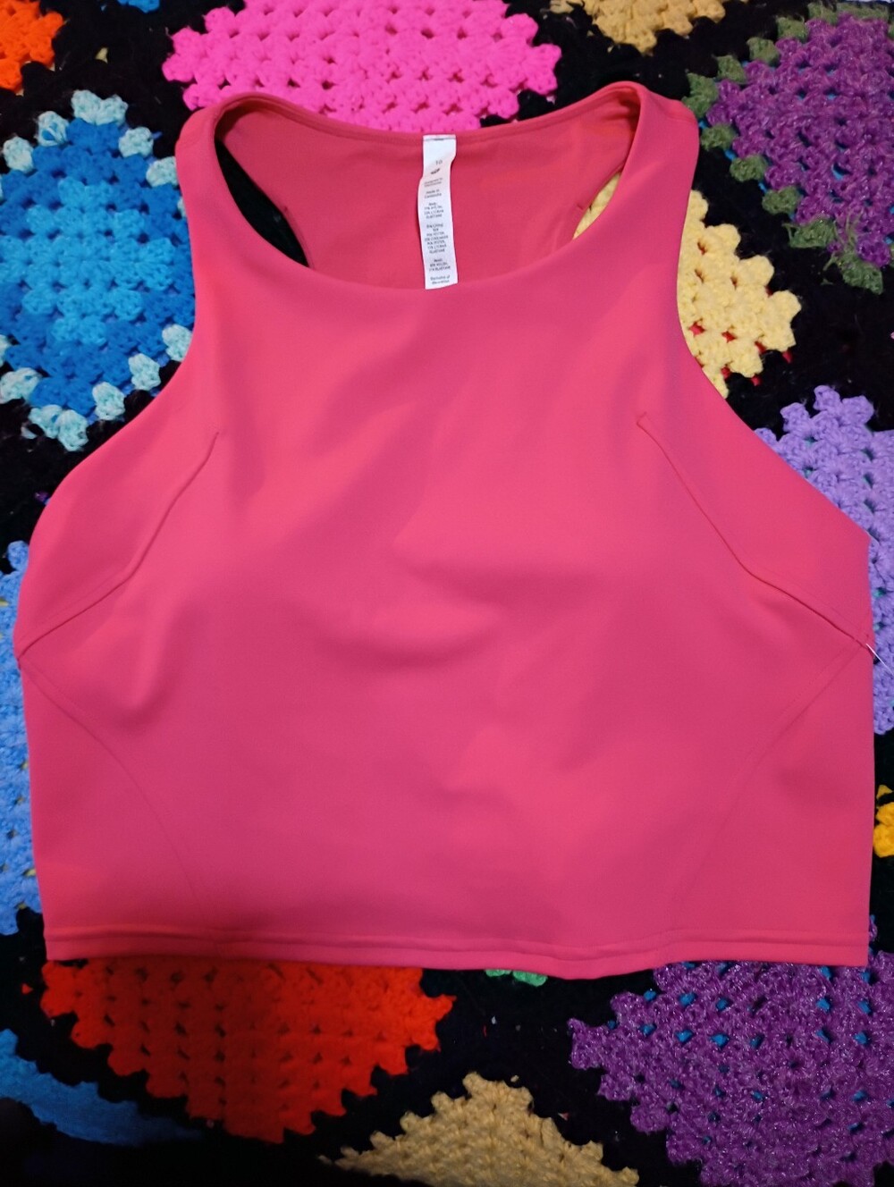 lululemon athletica Hot Pink High-Neck Crop Top